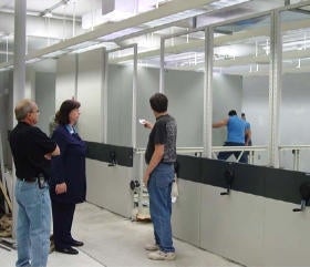 Installation of the new Viking insect cabinets onto the compactor